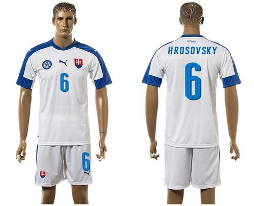 Slovakia #6 Hrosovsky Home Soccer Country Jersey